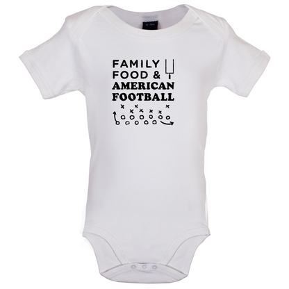 Family Food & American Football Baby T Shirt