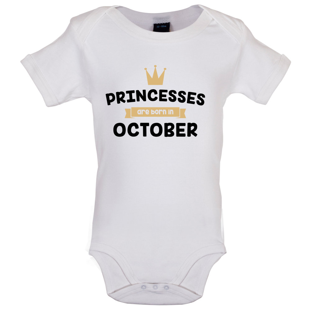 Princesses Are Born In October Baby T Shirt