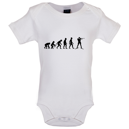 Evolution Of Man Biathlon Baby T Shirt