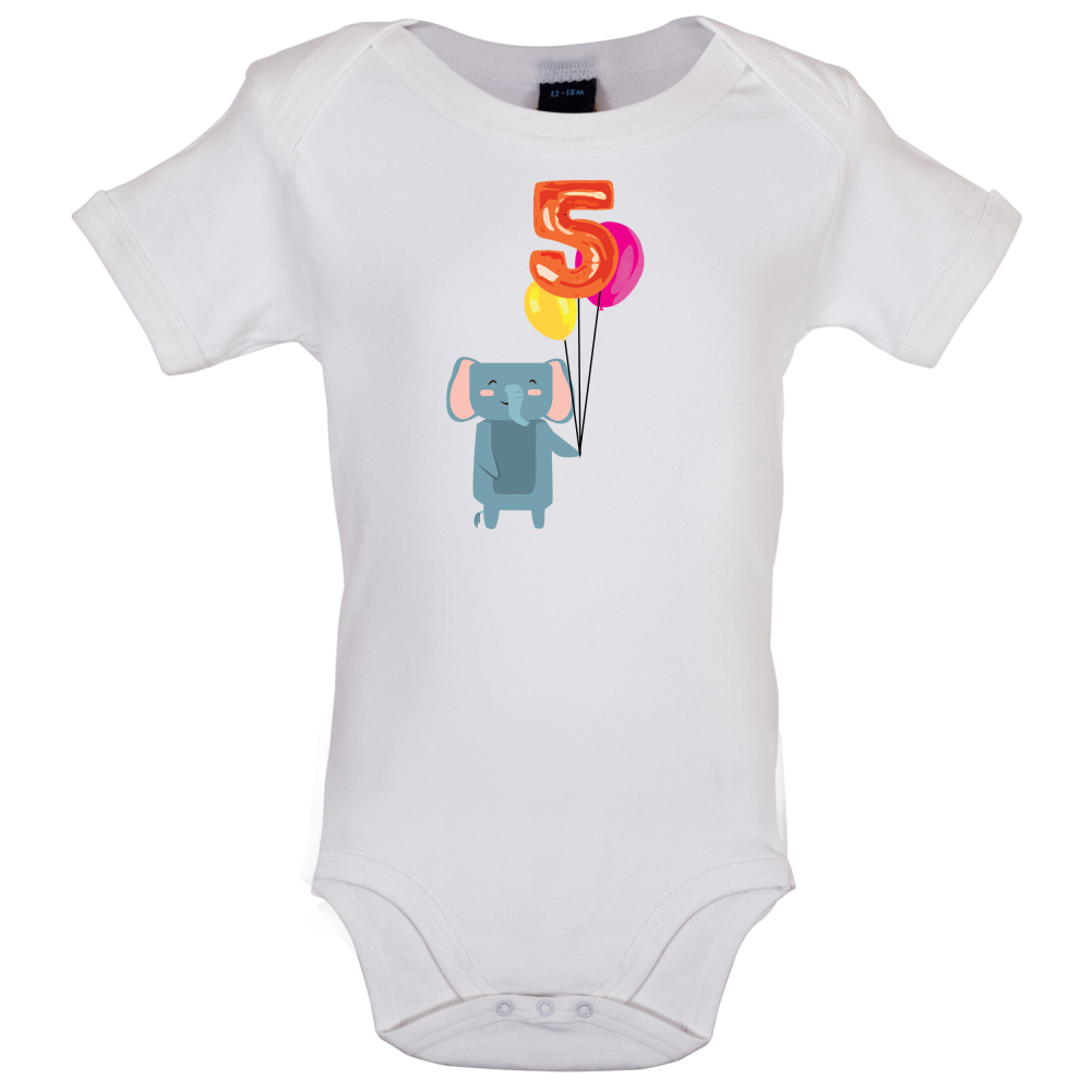 5th Birthday Elephant Baby T Shirt