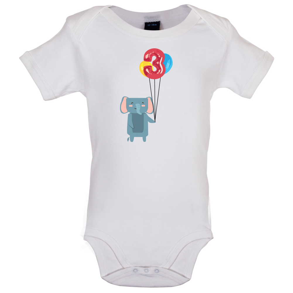 3rd Birthday Elephant Baby T Shirt