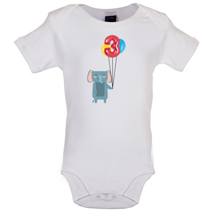 3rd Birthday Elephant Baby T Shirt