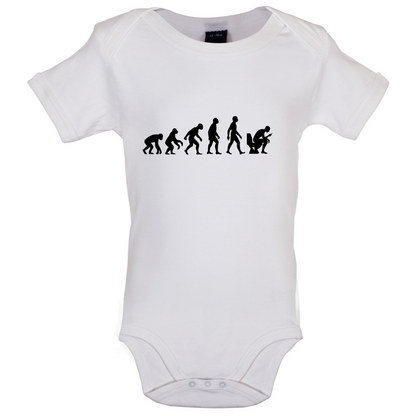 Evolution Of Man Phone On Toilet Baby T Shirt