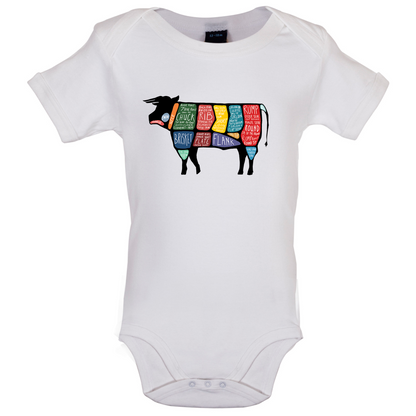 Butcher Cow Diagram Baby T Shirt