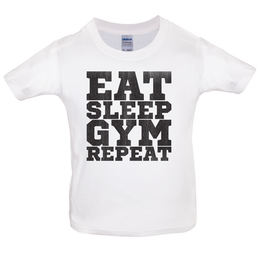 Eat Sleep Gym REPEAT Kids T Shirt