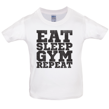 Eat Sleep Gym REPEAT Kids T Shirt
