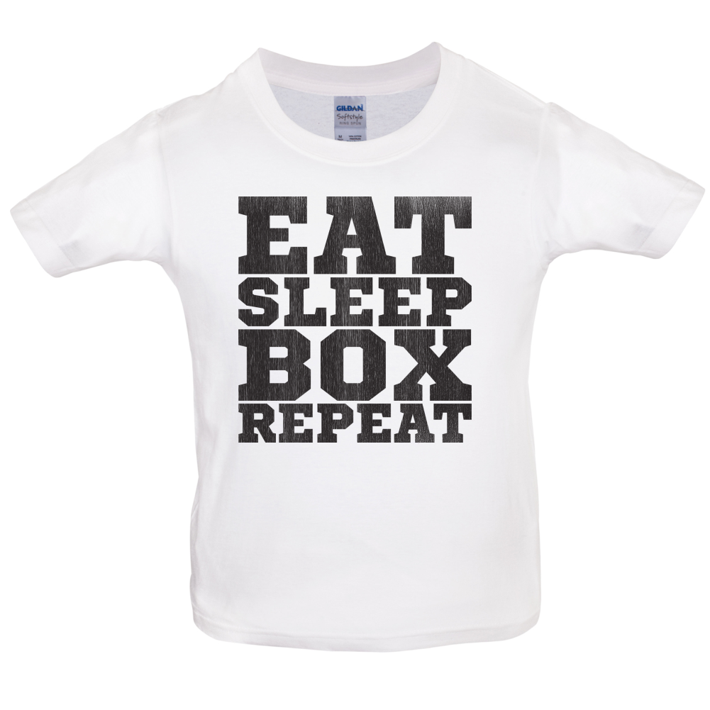 Eat Sleep Box REPEAT Kids T Shirt