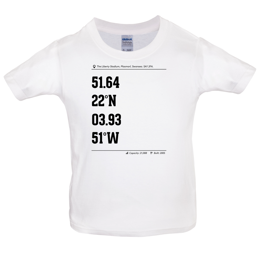 Stadium Coordinates Swansea Kids T Shirt