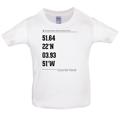 Stadium Coordinates Swansea Kids T Shirt