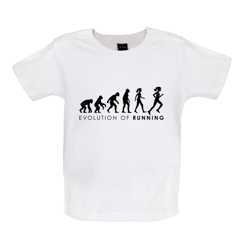 Evolution Of Woman Running Baby T Shirt