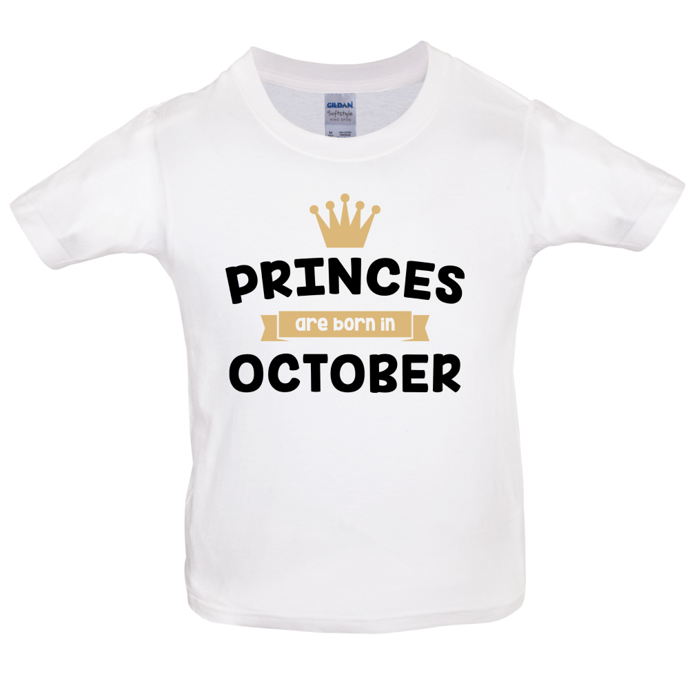 Princes Are Born In October Kids T Shirt