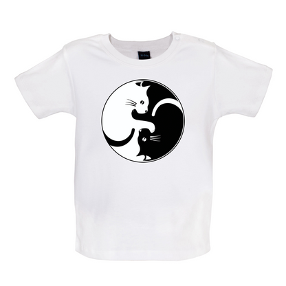 Yin Yang Cat Baby T Shirt
