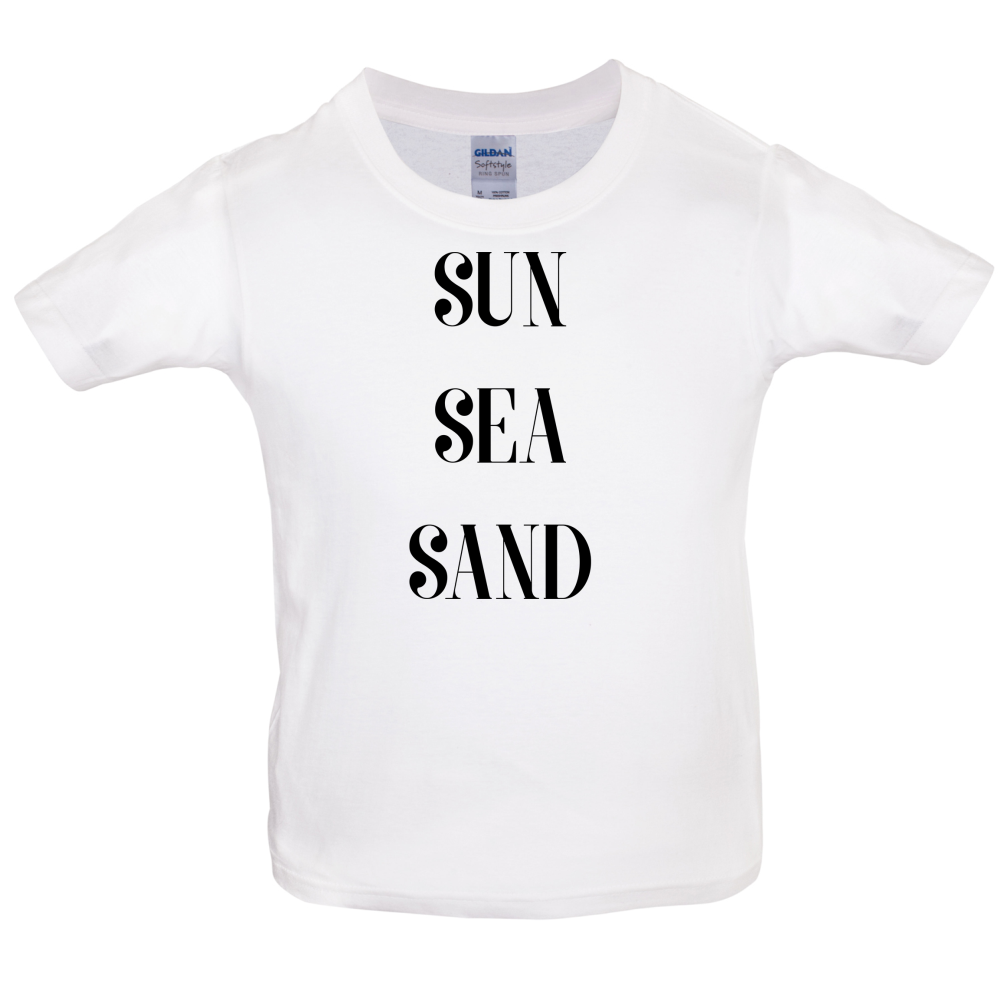 Sun Sea Sand Kids T Shirt