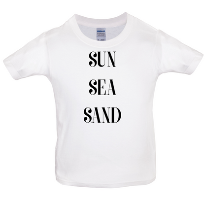 Sun Sea Sand Kids T Shirt