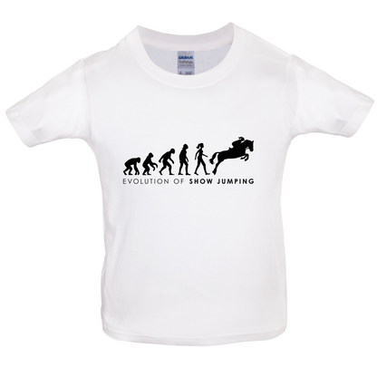 Evolution Of Woman Show Jumping Kids T Shirt