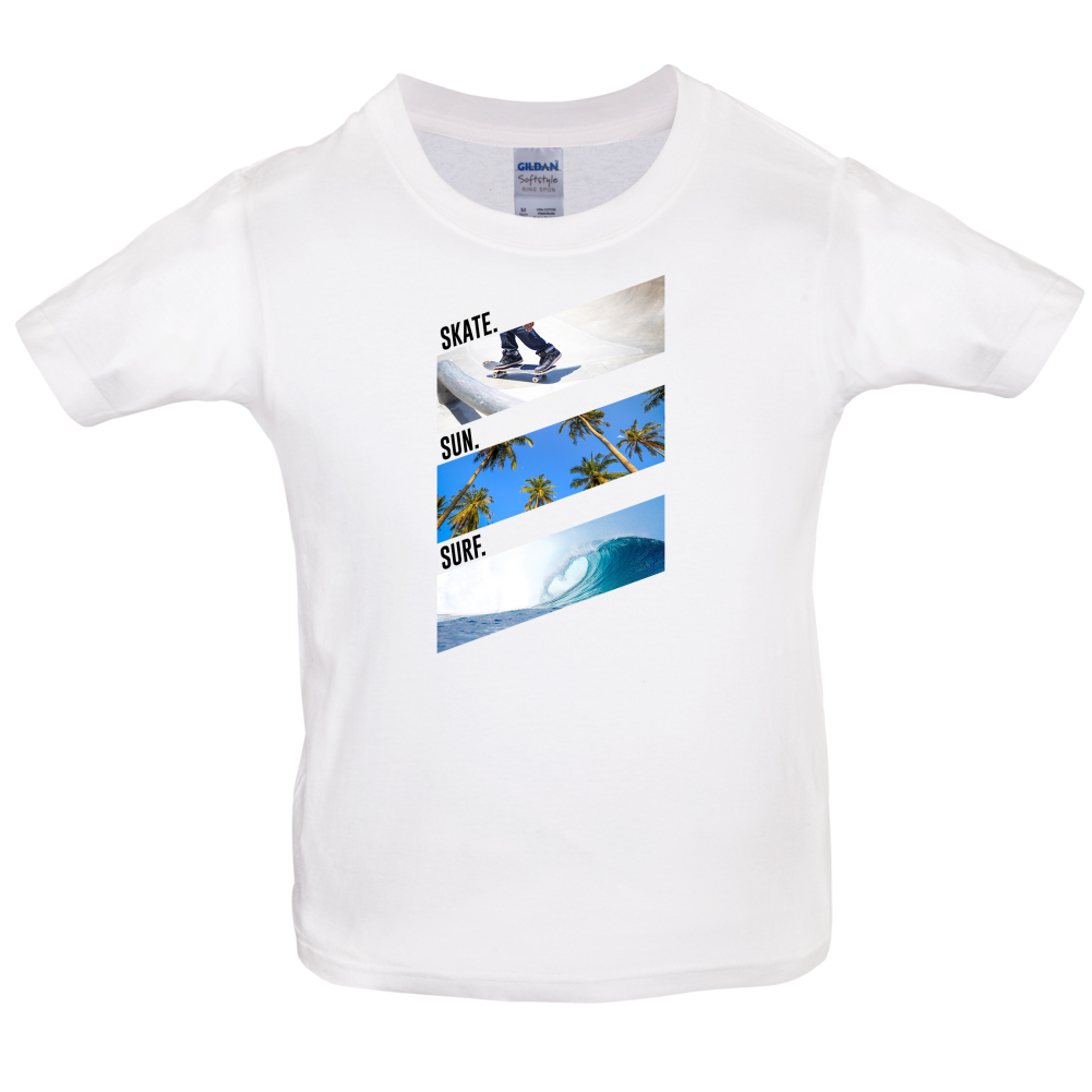 Skate Sun Surf Kids T Shirt