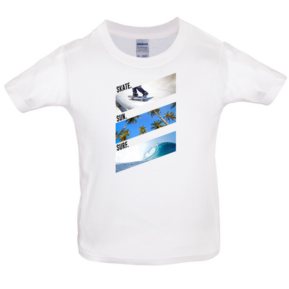 Skate Sun Surf Kids T Shirt