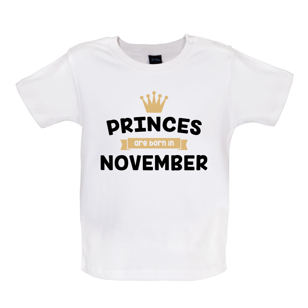 Princes Are Born In November Baby T Shirt