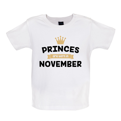 Princes Are Born In November Baby T Shirt