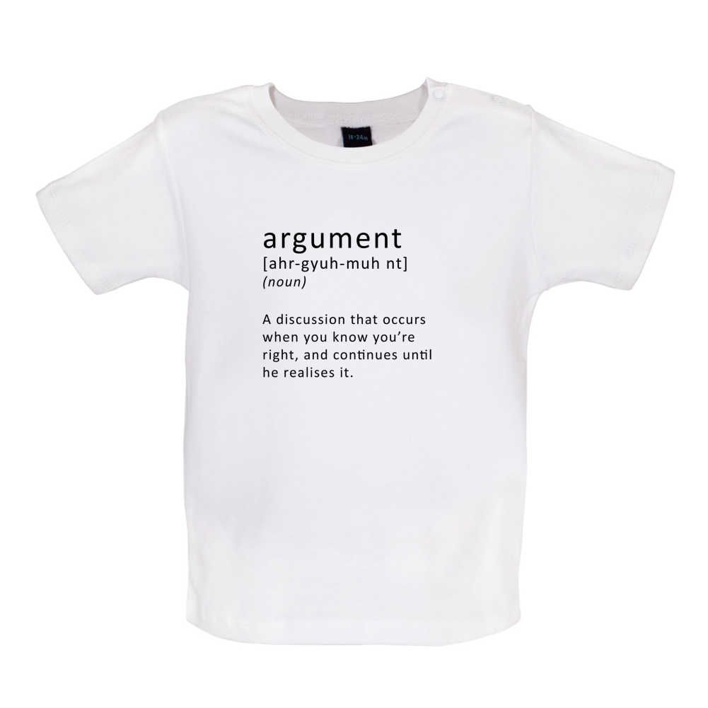 Funny Definition Argument Baby T Shirt