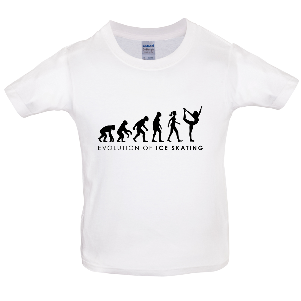 Evolution Of Woman Ice Skating Kids T Shirt