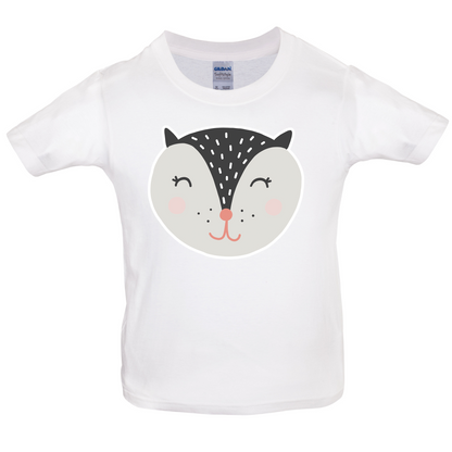 Smiley Face Badger Kids T Shirt