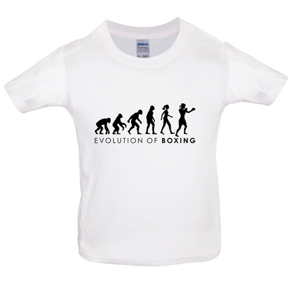 Evolution Of Woman Boxing Kids T Shirt