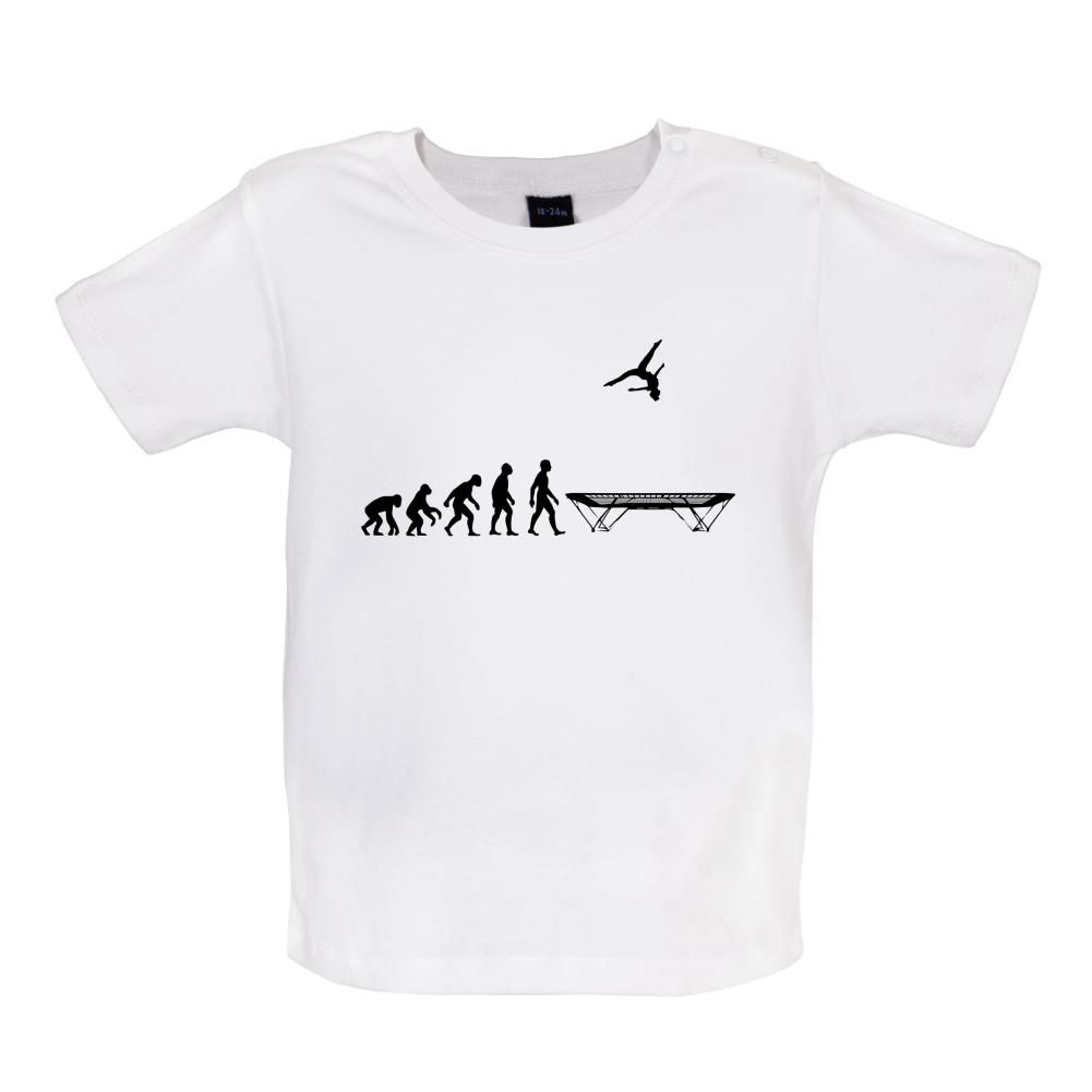 Evolution Of Man Trampolining Baby T Shirt