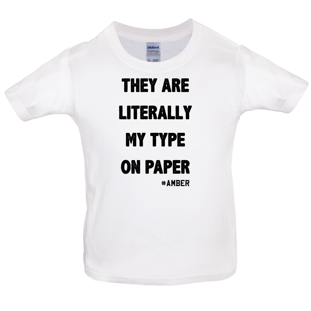 Literally My Type On Paper Kids T Shirt
