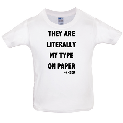 Literally My Type On Paper Kids T Shirt