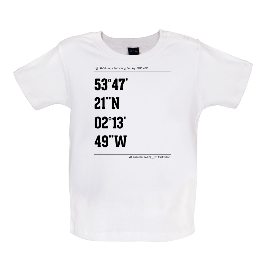 Stadium Coordinates Clarets Baby T Shirt