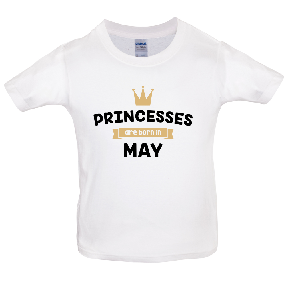 Princesses Are Born In May Kids T Shirt