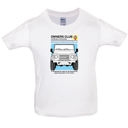 Car Owners Manual Land Rover Kids T Shirt