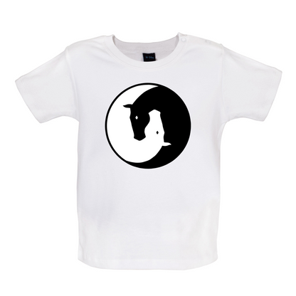 Yin Yang Horses Baby T Shirt