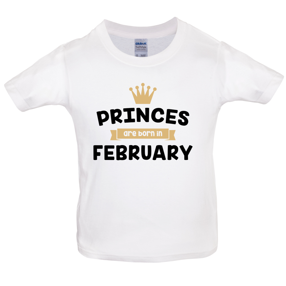 Princes Are Born In February Kids T Shirt