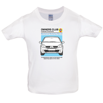 Car Owners Manual Clio Kids T Shirt