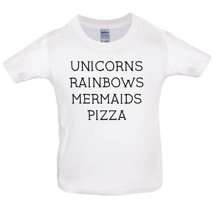 Unicorn, Rainbows, Mermaids Kids T Shirt