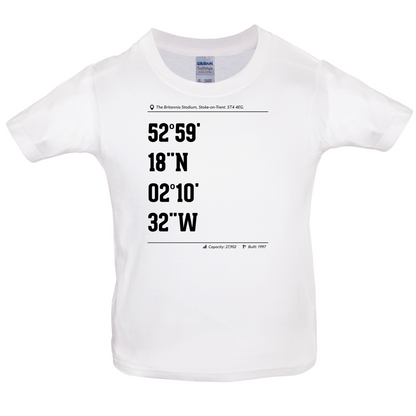 Stadium Coordinates Stoke  Kids T Shirt