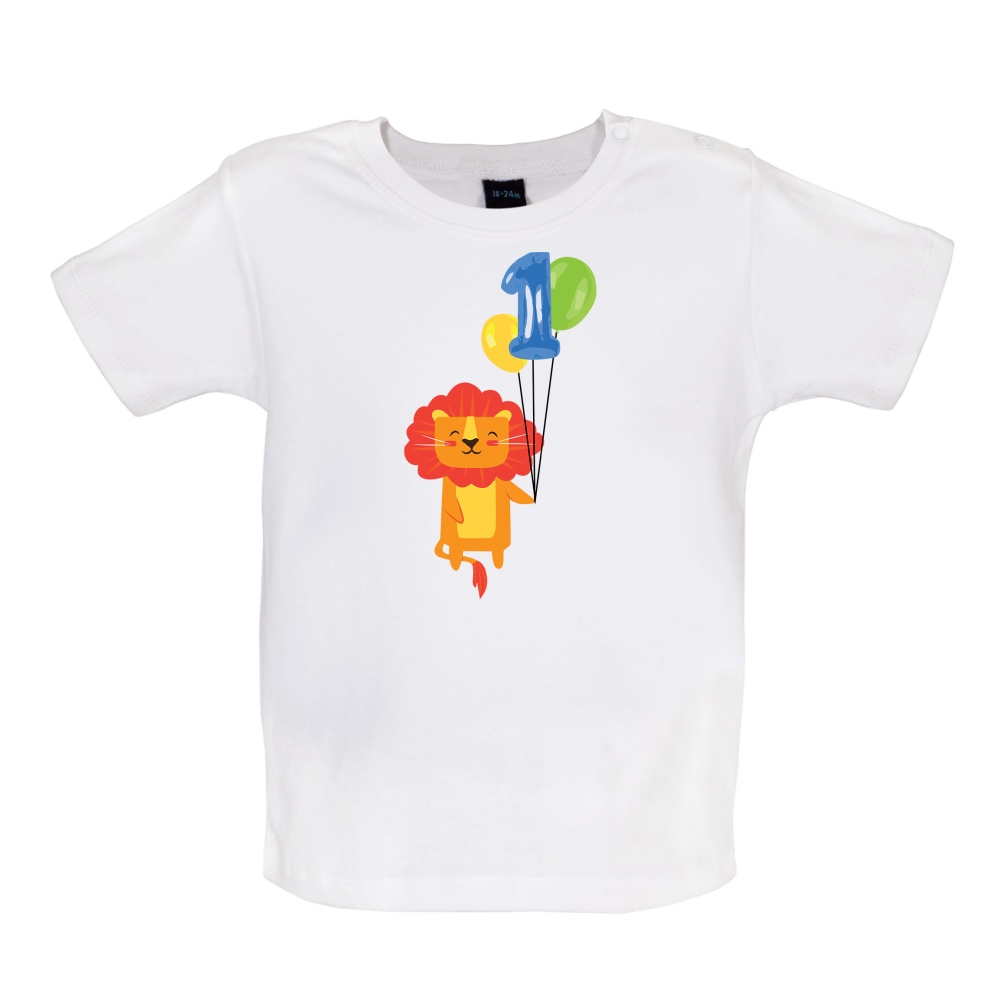 1st Birthday Lion Baby T Shirt