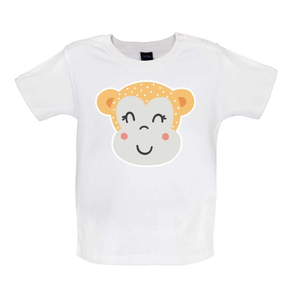 Smiley Face Monkey  Baby T Shirt