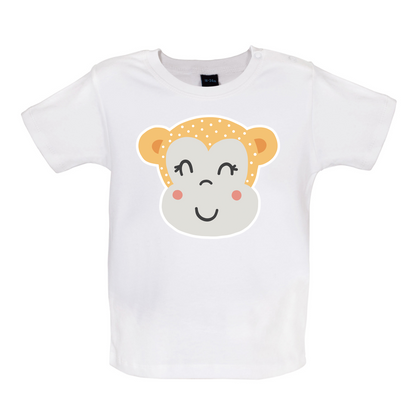 Smiley Face Monkey  Baby T Shirt