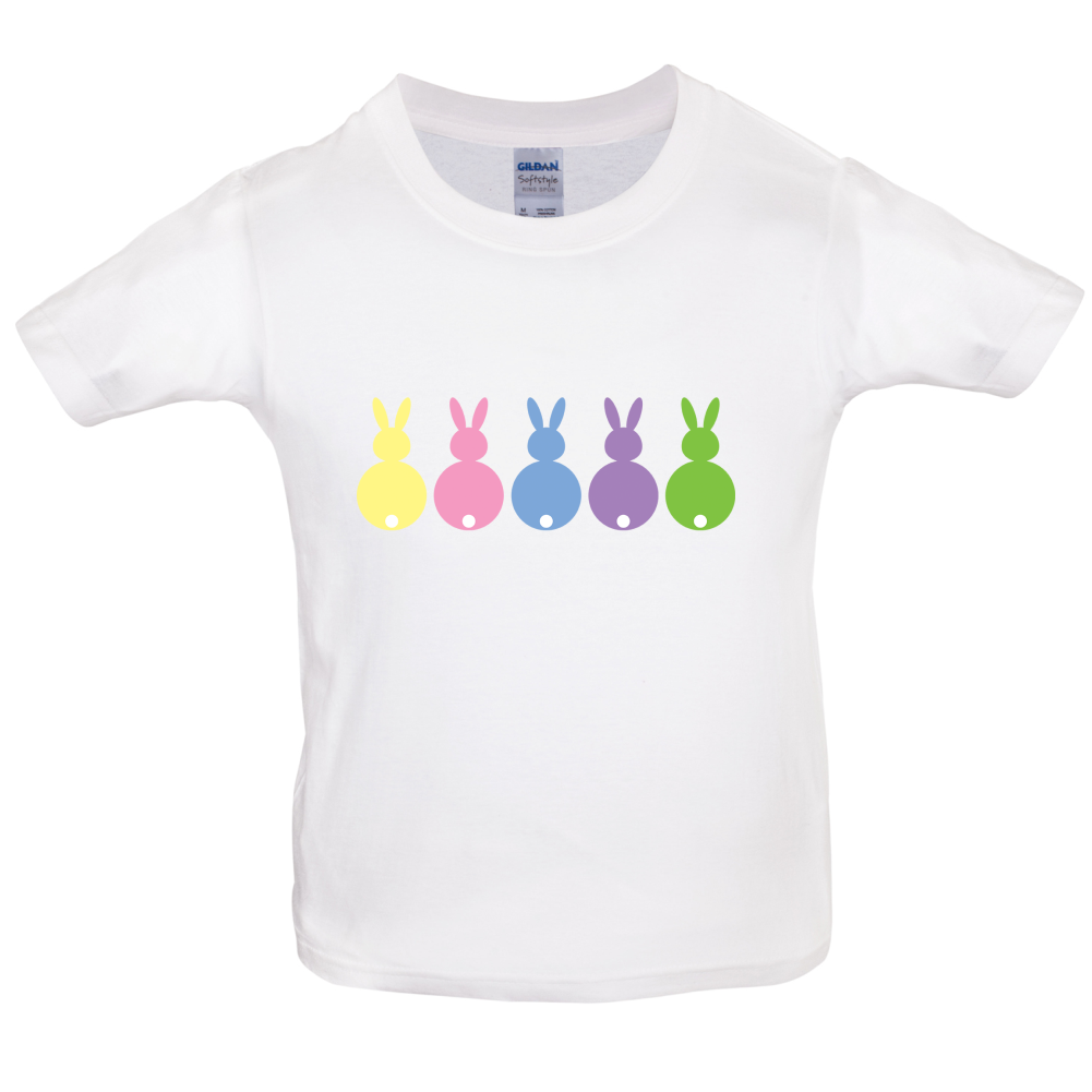Multi Colour Easter Bunny's Kids T Shirt