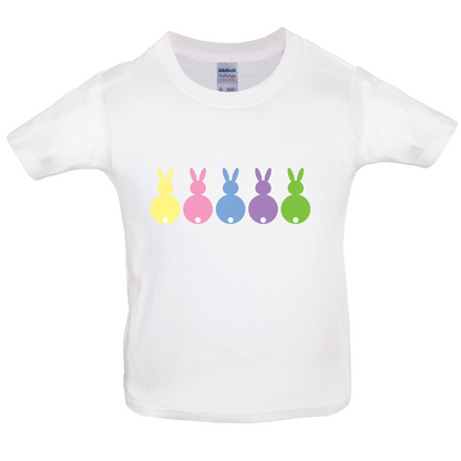 Multi Colour Easter Bunny's Kids T Shirt