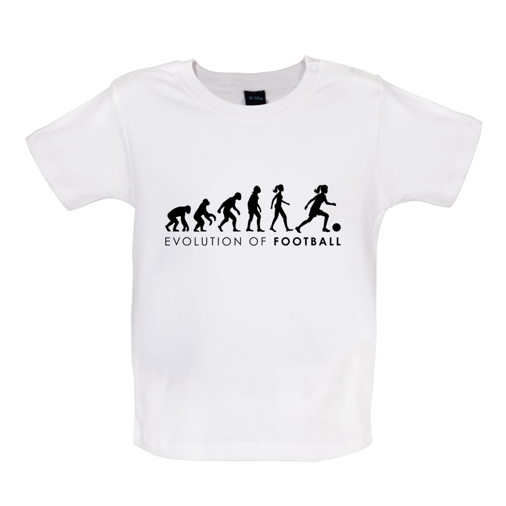 Evolution Of Woman Football Baby T Shirt