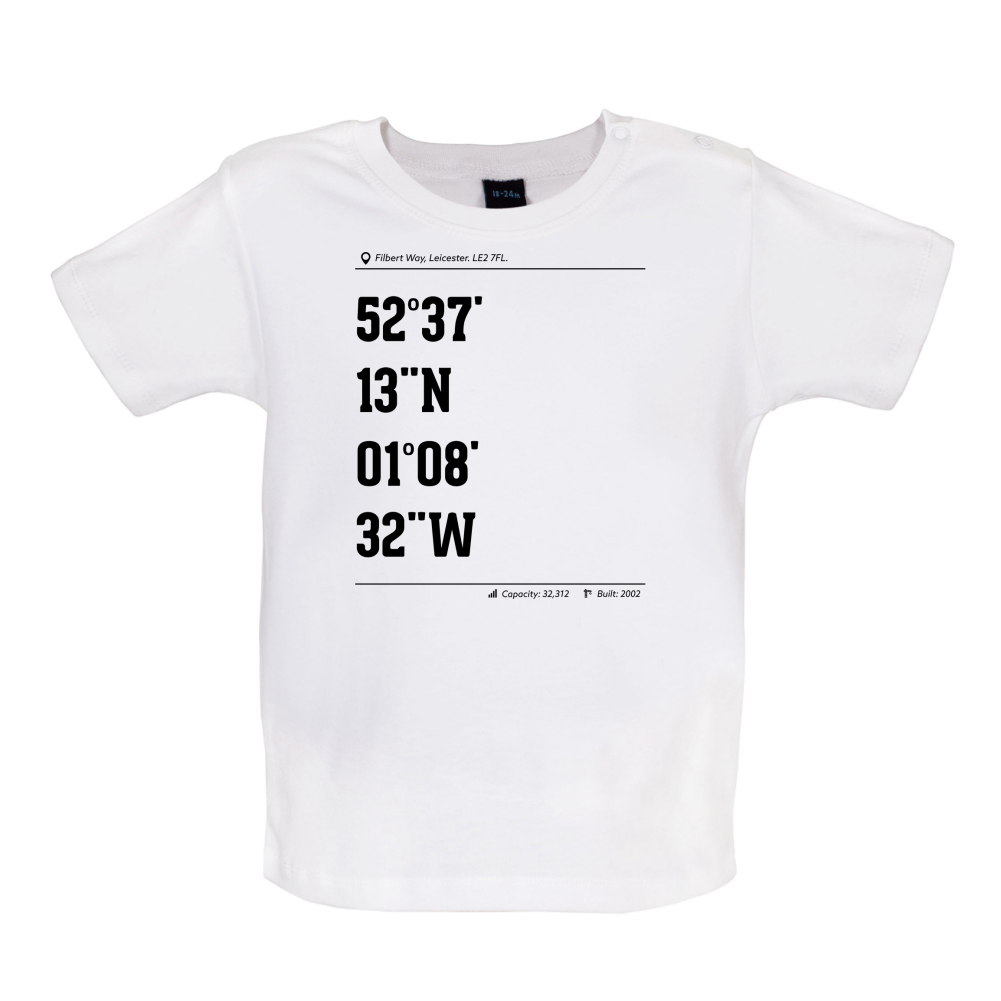 Stadium Coordinates Leicester Baby T Shirt