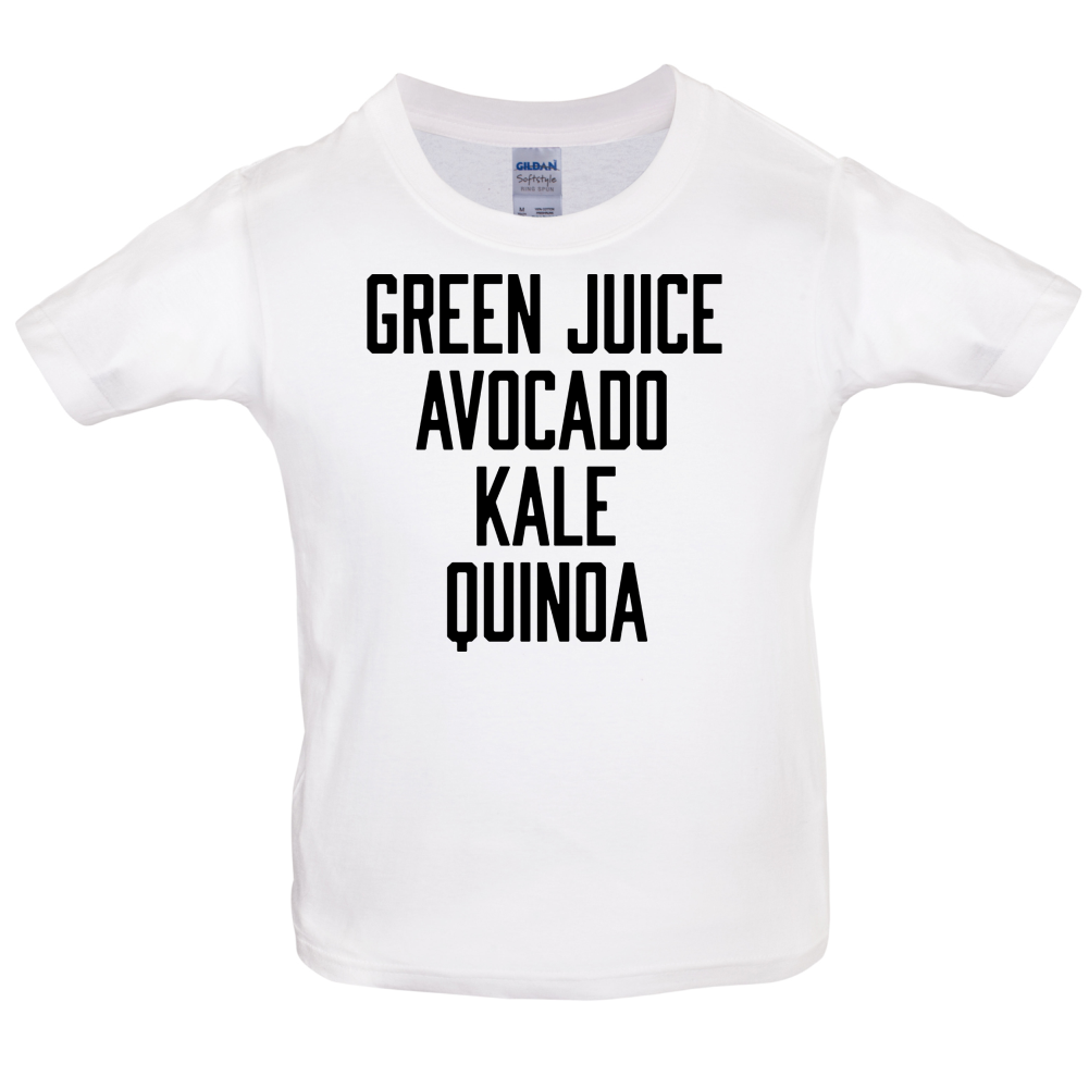 Green Juice Avocado Kale Kids T Shirt