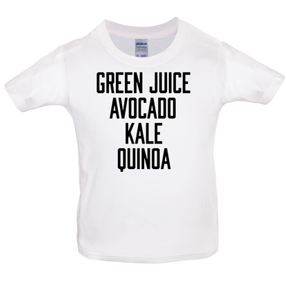 Green Juice Avocado Kale Kids T Shirt