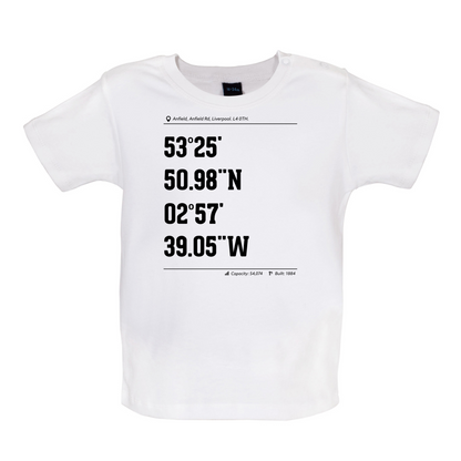 Stadium Coordinates Liverpool Baby T Shirt