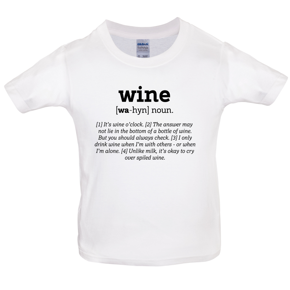 Definition Wine Kids T Shirt