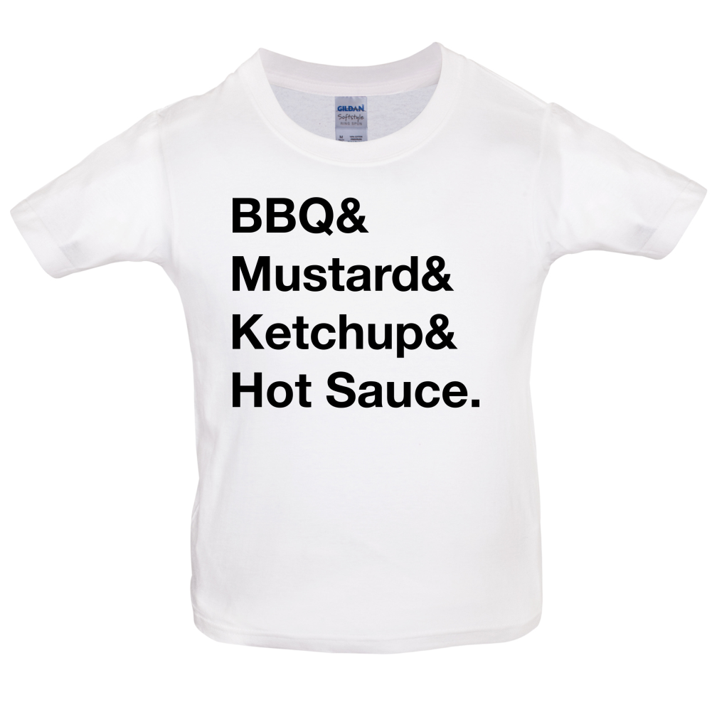 BBQ & Mustart & Ketchup Kids T Shirt